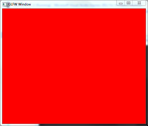 OpenGL window filled with red
