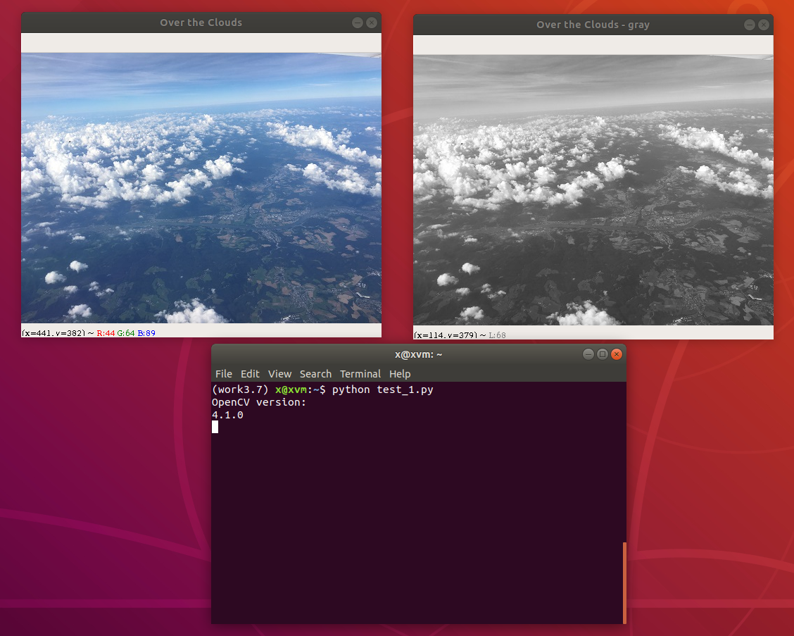 Python 3 OpenCV 3 test on Ubuntu Linux - convert image to gray