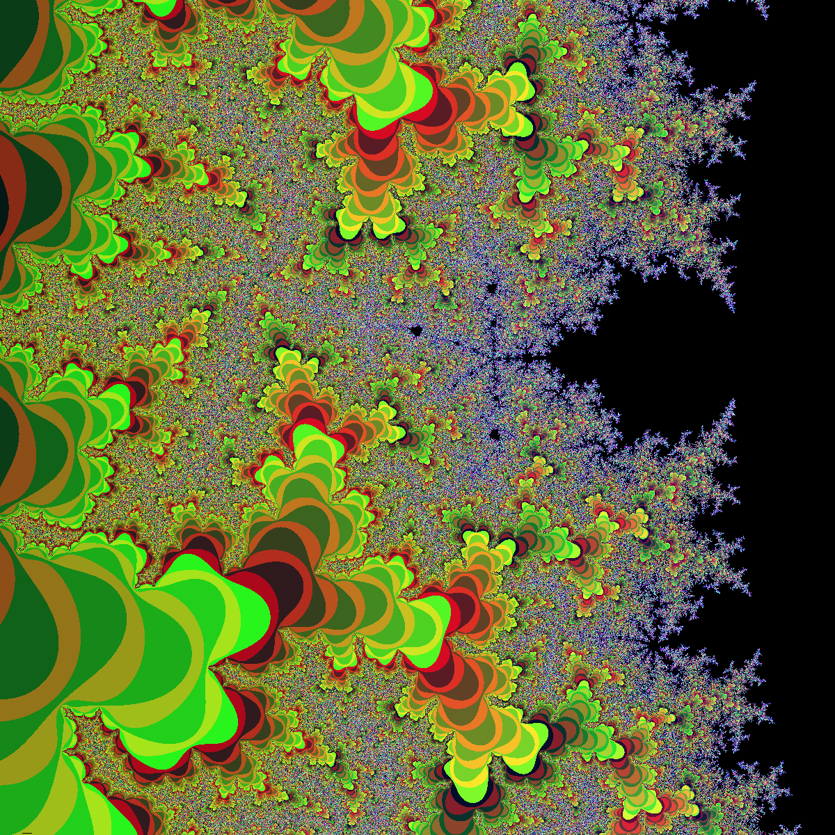 Mandelbrot set zoom in color band effect