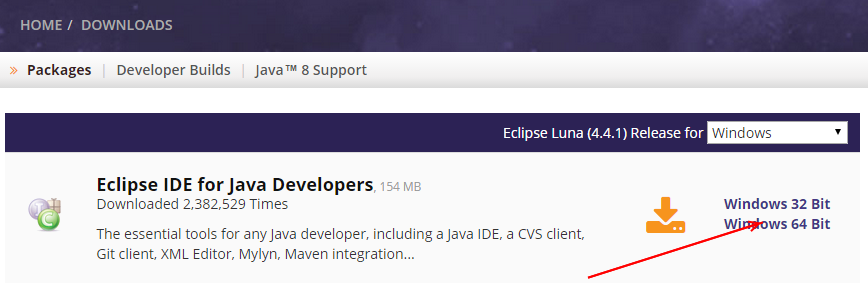 Eclipse Luna for Java Developers installer