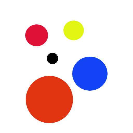 Five colored circles