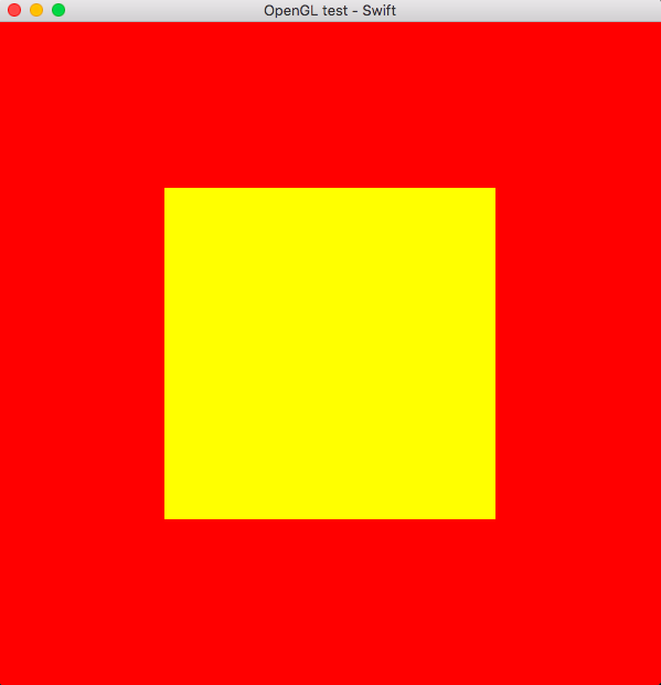 macOS Swift 3 and OpenGL with GLFW, yellow square on a red background