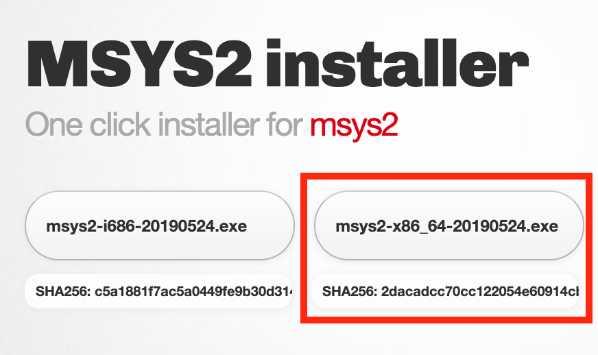 MSYS2 installer