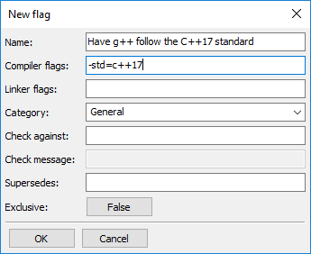 Code::Blocks define a new compiler flag for C++17